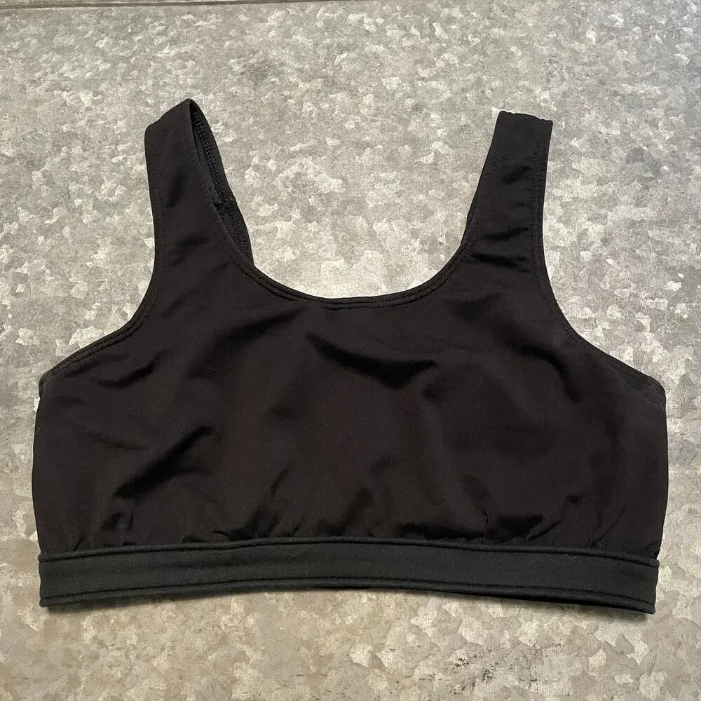 Vintage 90s Patagonia Sports Bra Black 34/36 BC USA Logo Yoga Gym Unpadded Lined